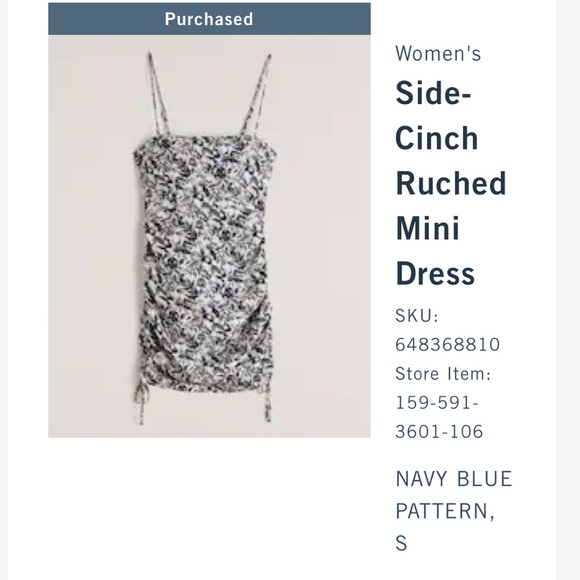 Abercrombie and fitch side-Cinch Ruched Mini Dress - Picture 2 of 9